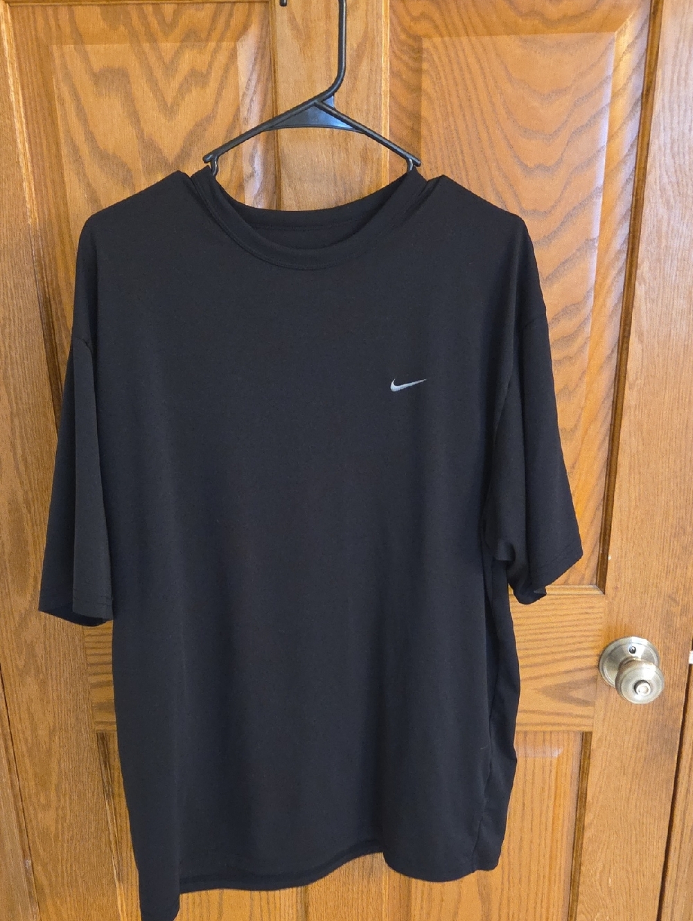 Nike Black Short-Sleeve Performance Tee with Silver Swoosh